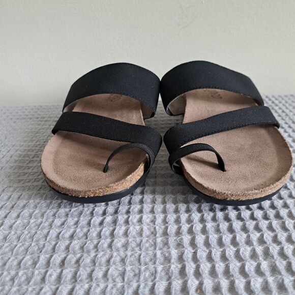 Munro Aries Slide Sandals with Toe Strap Womens 5 Slip on Leather Comfort Shoes - Picture 10 of 15